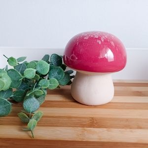 MCM Style Red Ceramic Clay Mushroom